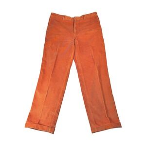 Vineyard Vines Mens Corduroy Pants Size 38 Orange Rolled Hem Trousers Preppy